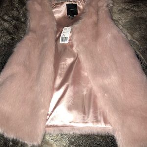 Pink faux fur vest